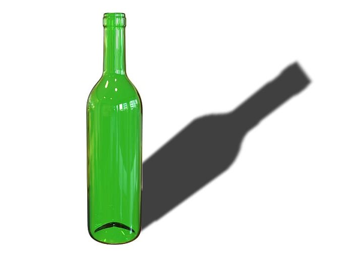 glass bottle with shadow