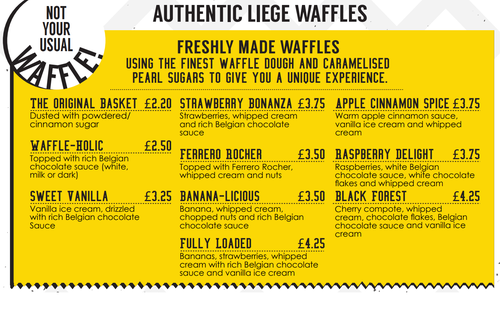 waffle basket menu